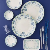 GÜRAL PORSELEN Camelia 30 Parça 6 Kişilik Bone Kahvaltı Takımı - 2976 - 1