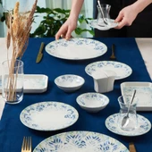 GÜRAL PORSELEN Camelia 30 Parça 6 Kişilik Bone Kahvaltı Takımı - 2976 - 3