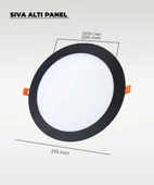 18W Sıva Altı Yuvarlak Siyah Led Panel 4000K (Gün Işığı) thumbnail 2