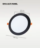 15W Sıva Altı Yuvarlak Siyah Led Panel 4000K (Gün Işığı) thumbnail 2