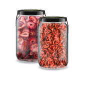 Bi Kavanoz Goji Berry + Bi Kavanoz Yaprak Çilek Kurusu Çilek Cipsi 660 cc'lik 2 Adet Cam Kavanozda - 1