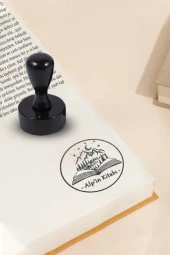 Kişiye Özel Kitap Mührü İsim Yazılı Kitap Mührü ve Istampa Set R5814-06 - 1