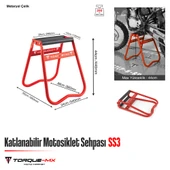 Torque-MX Katlanabilir Motosiklet Sehpası SS3 Kırmızı - 5
