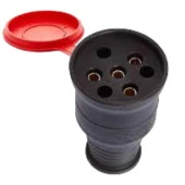 Trifaze Kauçuklu Kablo Sağlam Bahçe Dış Mekan Korunaklı Su Geçirmez Siyah Kapaklı Dişi Fiş Tek 16A - 2