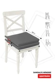 XPERMATE 2'li Sandalye Minderi Su İtici Kumaş 40x40 cm Sünger Sandalye Minderi Bağcıklı Antrasit thumbnail 4