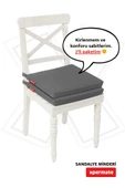 XPERMATE 2'li Sandalye Minderi Su İtici Kumaş 40x40 cm Sünger Sandalye Minderi Bağcıklı Antrasit thumbnail 1