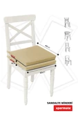 XPERMATE 2'li Sandalye Minderi Su İtici Kumaş 40x40 cm Sünger Sandalye Minderi Bağcıklı Bej thumbnail 5