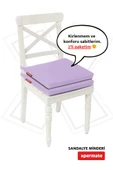 XPERMATE 2'li Sandalye Minderi Su İtici Kumaş 40x40 cm Sünger Sandalye Minderi Bağcıklı Lila thumbnail 1