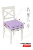 XPERMATE 2'li Sandalye Minderi Su İtici Kumaş 40x40 cm Sünger Sandalye Minderi Bağcıklı Lila thumbnail 4