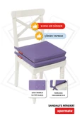 XPERMATE 2'li Sandalye Minderi Su İtici Kumaş 40x40 cm Sünger Sandalye Minderi Bağcıklı Mor - 2