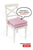 XPERMATE 2'li Sandalye Minderi Su İtici Kumaş 40x40 cm Sünger Sandalye Minderi Bağcıklı Pembe thumbnail 1