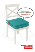 XPERMATE 2'li Sandalye Minderi Su İtici Kumaş 40x40 cm Sünger Sandalye Minderi Bağcıklı Turkuaz - 1