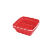 Pawise Dog Square Ceramic Bowl 550 Ml -Red - 1