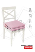 XPERMATE 2'li Sandalye Minderi Su İtici Kumaş 40x40 cm Sünger Sandalye Minderi Bağcıklı Pembe thumbnail 4