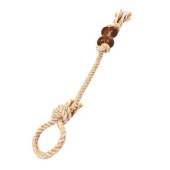 Zampa Çekiştirmeli Halat Kemikli Köpek Oyuncağı, Kahverengi 52 Cm - 1