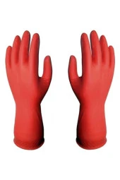 TGB Mutfak Bulaşık Temizlik Ev İş Eldiveni - Kırmızı - No: 8 / Medium - 1 Çift Paket thumbnail 3