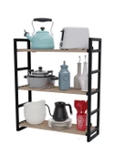 3 Katı Siyah Kitaplık & Ayakkabılık, Banyo, Mutfak, Oyuncak Dolabı Raf SW-5003 - 5