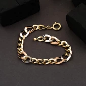 Halkalı Tria Renkli 14 Ayar Altın Bayan Bileklik thumbnail 5