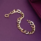 Halkalı Tria Renkli 14 Ayar Altın Bayan Bileklik thumbnail 2