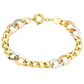 Halkalı Tria Renkli 14 Ayar Altın Bayan Bileklik thumbnail 1