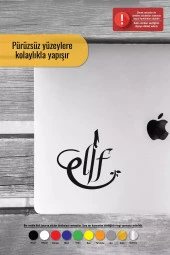 Elif Yazısı Tip 1 - Araç, Oto, Laptop, Duvar Uyumlu Sticker 20*20 Cm thumbnail 3