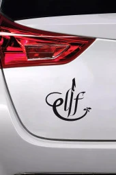 Elif Yazısı Tip 1 - Araç, Oto, Laptop, Duvar Uyumlu Sticker 20*20 Cm thumbnail 2