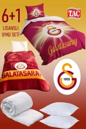 Galatasaray Lisanslı 6 Parça Uyku Seti Yastık Hediyeli - Galatasaray Tek Kişilik Uyku Seti thumbnail 1