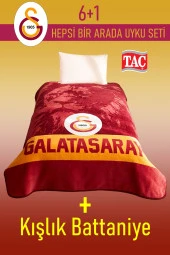 Galatasaray Lisanslı 6 Parça Uyku Seti Yastık Hediyeli - Galatasaray Tek Kişilik Uyku Seti thumbnail 3