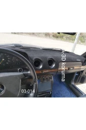 Mercedes E Class 1976-1984 Modelleri Için Uygun Torpido Koruma Halısı Siyah Kenar Renk Siyah thumbnail 2