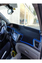 Honda Civic 2011-2014 Modelleri Için Uygun Torpido Koruma Halısı Siyah Kenar Renk Mavi thumbnail 2