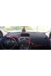 Renault Kangoo 2009-2020 Modelleri Için Uygun Torpido Koruma Halısı Siyah Kenar Renk Kırmızı - 1