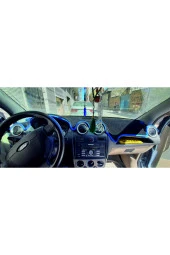 Ford Fiesta 2002-2009 Modelleri Için Uygun Torpido Koruma Halısı Siyah Kenar Renk Mavi - 1