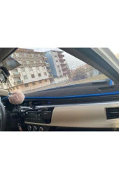 Toyota Corolla 2012-2018 Modelleri Için Uygun Torpido Koruma Halısı Siyah Kenar Renk Siyah thumbnail 3