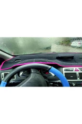 Peugeot 307 2001-2008 Modelleri Için Uygun Torpido Koruma Halısı Siyah Kenar Renk Kırmızı thumbnail 2