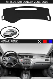 Mitsubishi Lancer 2003-2007 İçin Uygun Torpido Koruma Halısı Siyah Kenar Renk Siyah thumbnail 1