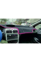 Peugeot 307 2001-2008 Modelleri Için Uygun Torpido Koruma Halısı Siyah Kenar Renk Kırmızı thumbnail 3