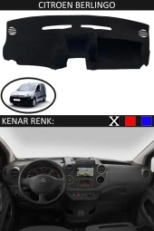 Citroen Berlingo İçin Uygun Torpido Koruma Halısı Siyah Kenar Renk Siyah thumbnail 1
