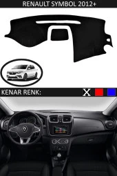 Renault Symbol 2012+ Için Uygun Torpido Koruma Halısı Siyah Kenar Renk Siyah thumbnail 1