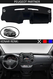 Peugeot Partner Için Uygun Torpido Koruma Halısı Siyah Kenar Renk Siyah thumbnail 1