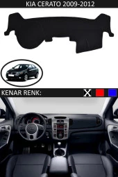 Kia Cerato 2009-2012 İçin Uygun Torpido Koruma Halısı Siyah Kenar Renk Siyah thumbnail 1