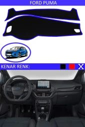 Ford Puma Için Uygun Torpido Koruma Halısı Siyah Kenar Renk Mavi thumbnail 1