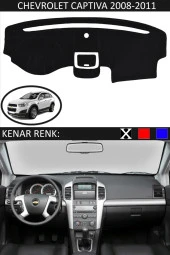 Chevrolet Captiva 2008-2011 Için Uygun Torpido Koruma Halısı Siyah Kenar Renk Siyah thumbnail 1