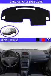 Opel Astra G 1998-2008 Için Uygun Torpido Koruma Halısı Siyah Kenar Renk Mavi thumbnail 1