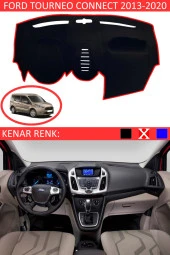 Ford Tourneo Connect 2012-2020 Torpido Koruma Halısı Siyah Kenar Renk Kırmızı thumbnail 1
