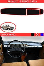 Renault 12 Toros 1973+ Için Uygun Torpido Koruma Halısı Siyah Kenar Renk Kırmızı thumbnail 1