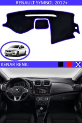 Renault Symbol 2012+ Için Uygun Torpido Koruma Halısı Siyah Kenar Renk Mavi thumbnail 1