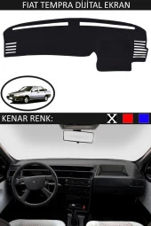 Fiat Tempra Dijital Ekran Için Uygun Torpido Koruma Halısı Siyah Kenar Renk Siyah thumbnail 1