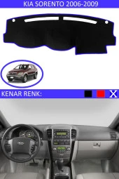 Kia Sorento 2006-2009 Için Uygun Torpido Koruma Halısı Siyah Kenar Renk Mavi thumbnail 1