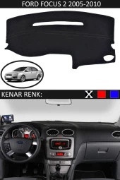 Ford Focus 2 2005-2010 Için Uygun Torpido Koruma Halısı Siyah Kenar Renk Siyah thumbnail 1