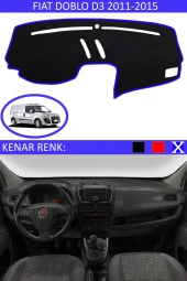 Fiat Doblo D3 2011-2015 Için Uygun Torpido Koruma Halısı Siyah Kenar Renk Mavi thumbnail 1